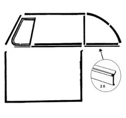 Kurbelfensterdichtleiste Seitenteil hinten außen (Paar)