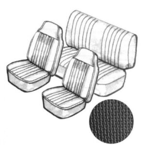 Sitzbezugset schwarz mit Kopfteil , grobmaschig